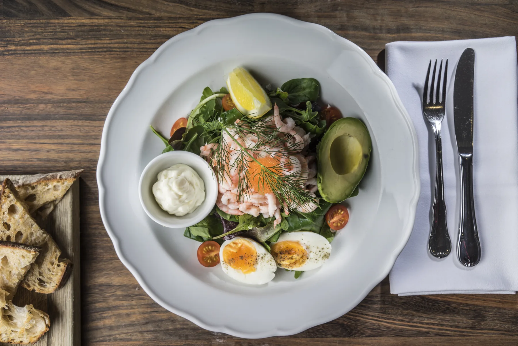 Scandinavian food platter photographed from above