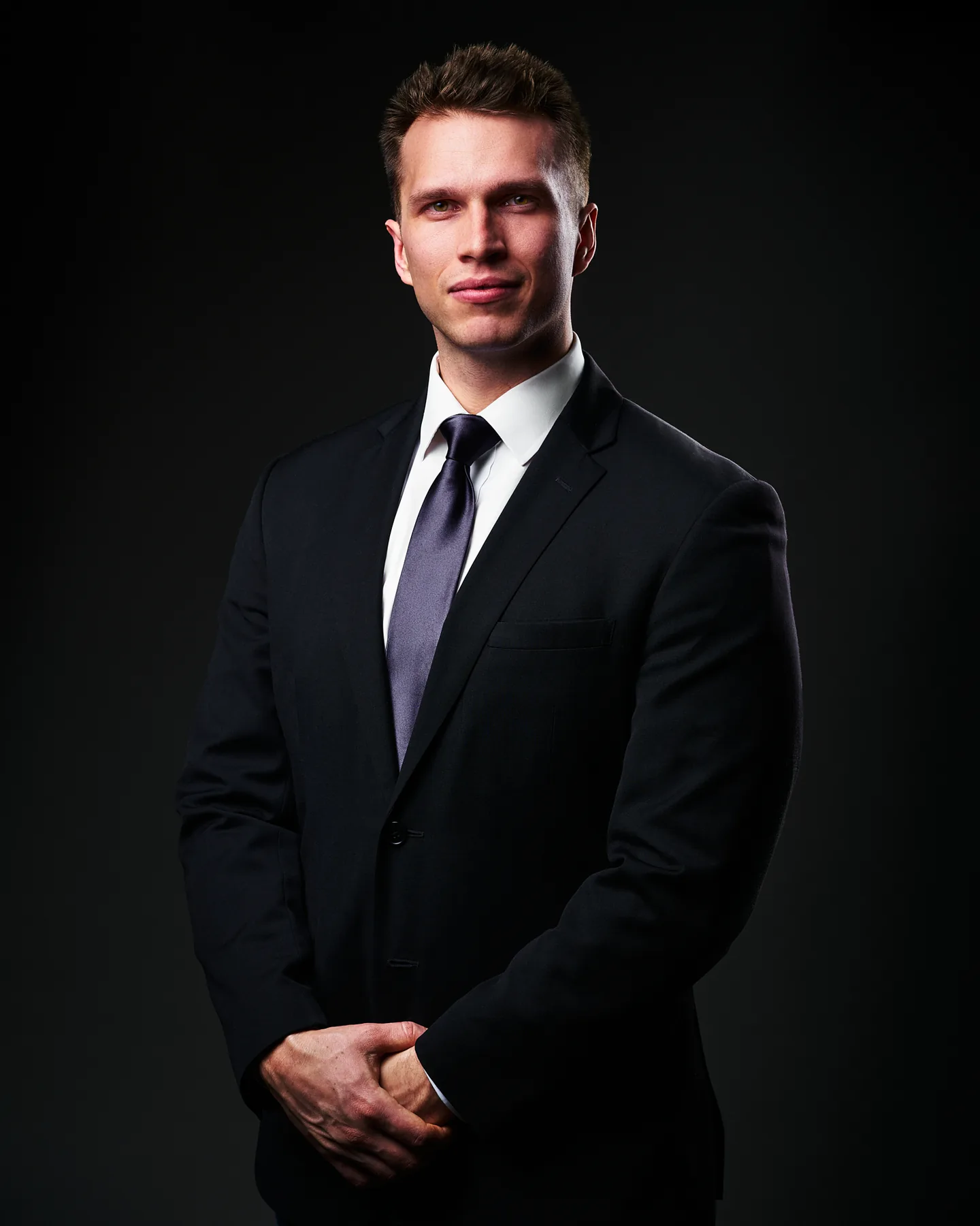 Formal professional portrait of a Vancouver businessman in a suit